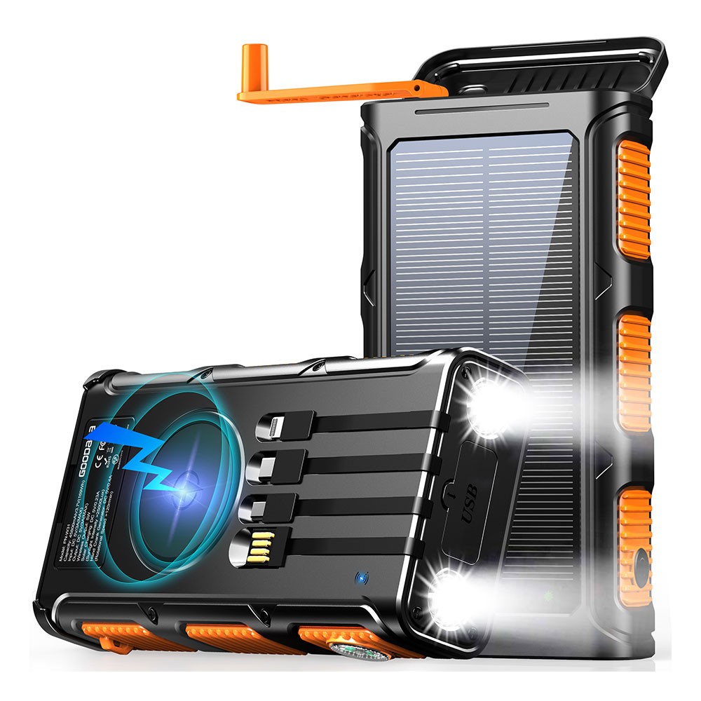 18400mah solar power bank with hand crank generator