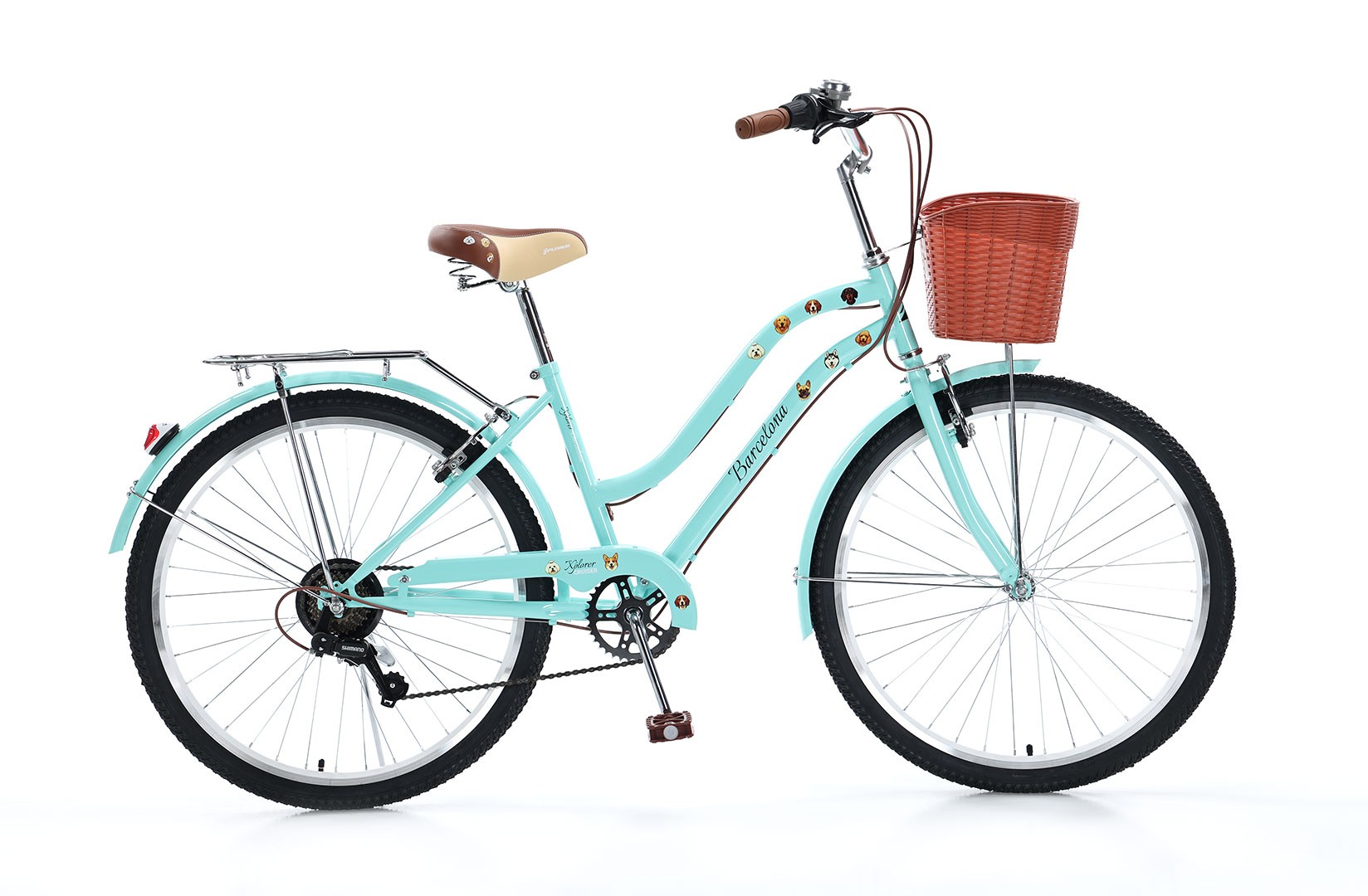 Xplorer City Bike Cruiser BARCELONA 26" Dog Lover Edition - Turquois