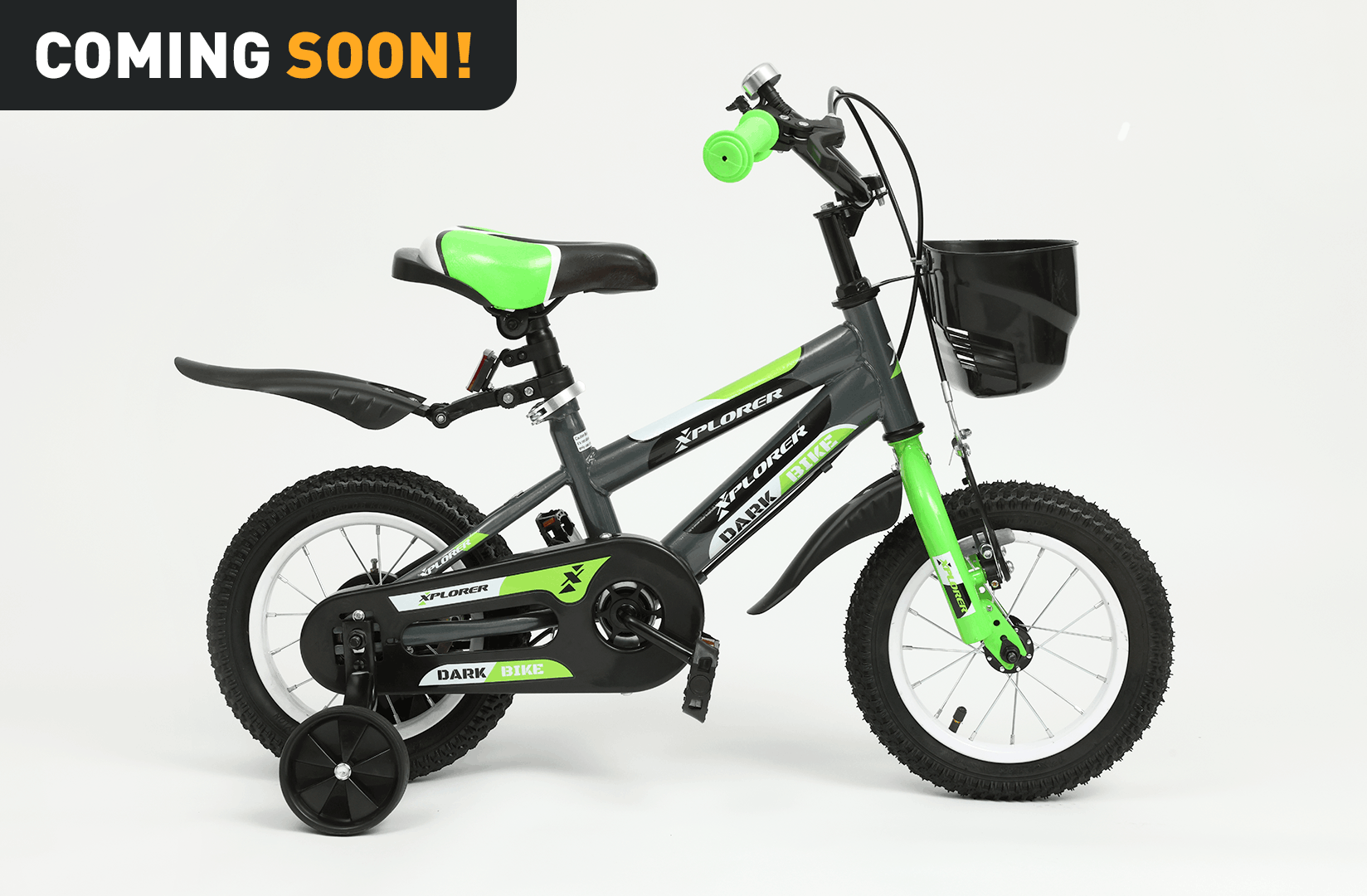 Xplorer kids bicycle DARK black-green 12"