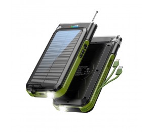 20000mAh FM radio Wireless charger Solar power bank