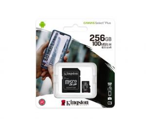 Kingston 256GB micSDHC Canvas Select Plus 100R+ADP256GB micSDHC Canvas Select Plus 100R A1 C10  +ADP