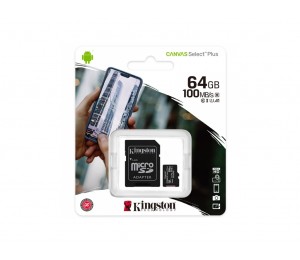 Kingston 64GB micSDHC Canvas Select Plus 100R+ADP64GB micSDHC Canvas Select Plus 100R A1 C10  +ADP